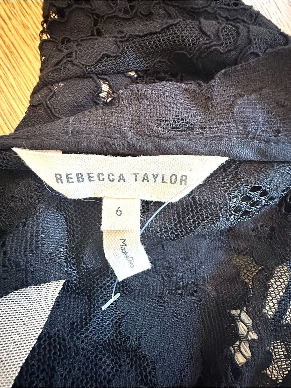 Rebecca Taylor Black Nude Lace Overlay Mini Dress Size 6 Cocktail - Picture 8 of 16
